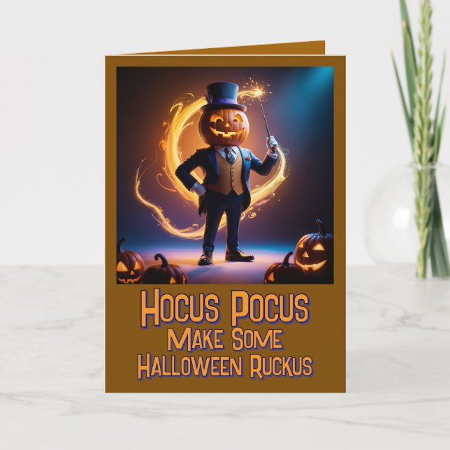 Mr. Pumpkin's Magical Halloween (3) Holiday Card (Front)