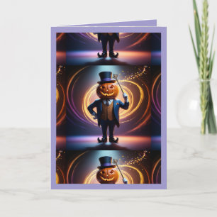 Mr. Pumpkin's Magical Halloween (4) Holiday Card