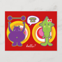 Mr. Purple & Miss Green Cute Cartoon Character