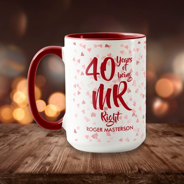 Mr Right Fun 40th Ruby Wedding Anniversary Mug (Creator Uploaded)