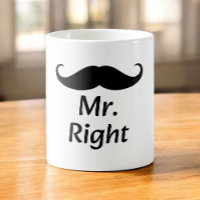 Mr. Right Moustache Fun Matching Couple