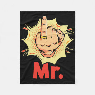 Mr. - Ring Finger Honeymoon Marriage Wedding Groom Fleece Blanket