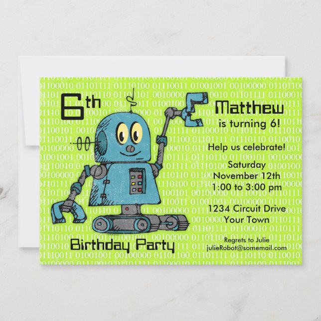 Mr. Robot Personalised Birthday Invitation (Front)