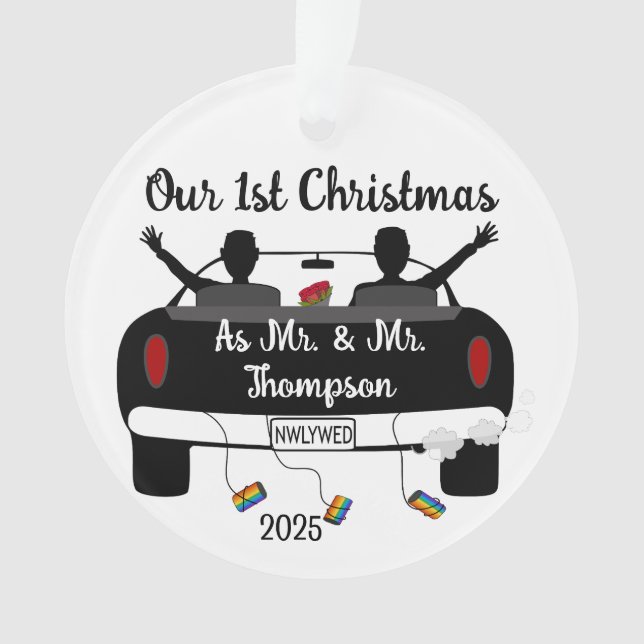 Mr,'s Newlyweds First Christmas Ornament (Front)