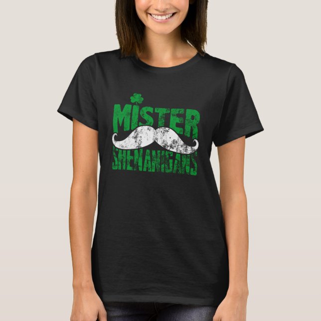 Mr Shenanigans Drinking Drunk St Patricks  Drinkin T-Shirt (Front)