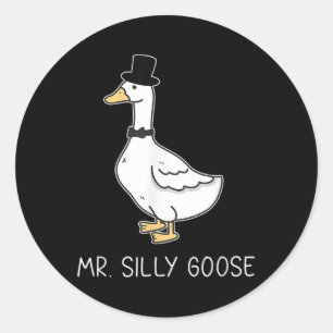 Mr. Silly Goose Couple Matching Wedding Funny Men  Classic Round Sticker