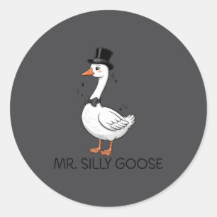 Mr Silly Goose Groom Wedding Classic Round Sticker