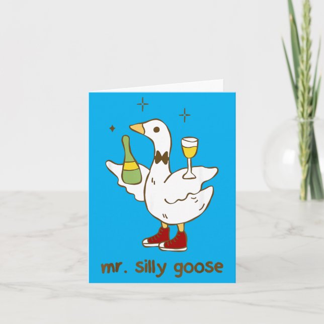 Mr Silly Goose Wedding Bachelor Party Funny Card (Front)