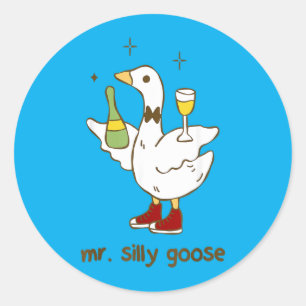Mr Silly Goose Wedding Bachelor Party Funny Classic Round Sticker