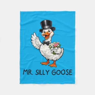 Mr Silly Goose Wedding Bachelor Party Funny Fleece Blanket