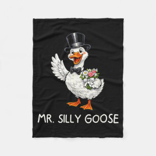 Mr Silly Goose Wedding Bachelor Party Funny Fleece Blanket