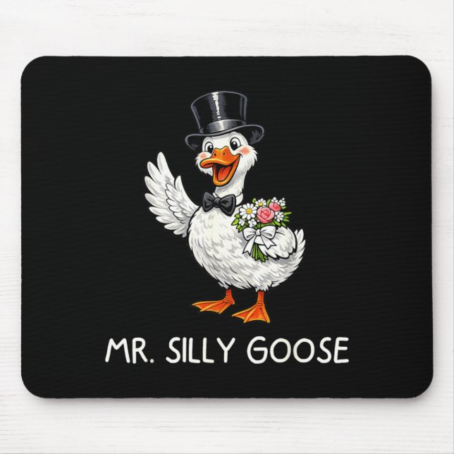 Mr Silly Goose Wedding Bachelor Party Funny Mouse Mat (Front)