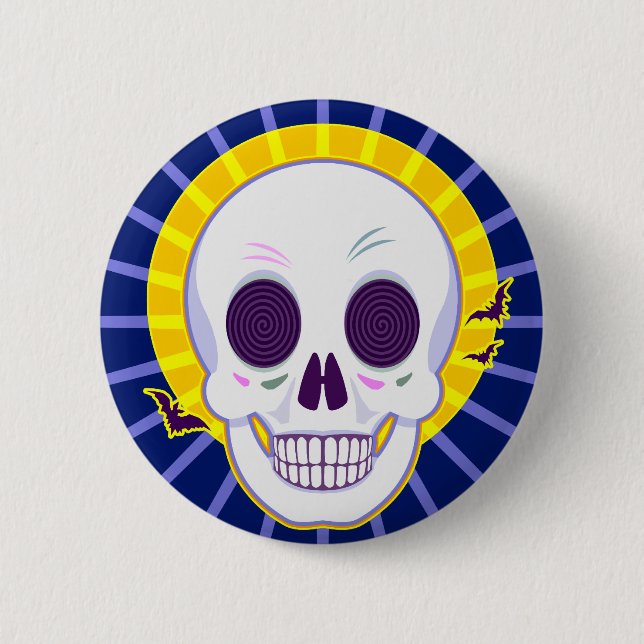 Mr. Skull 6 Cm Round Badge (Front)
