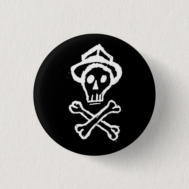 Mr. Skullington - Night Black 3 Cm Round Badge (Front)