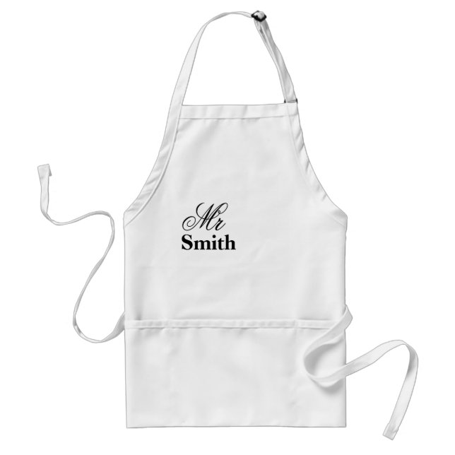 Mr Smith Personalised Name Standard Apron (Front)