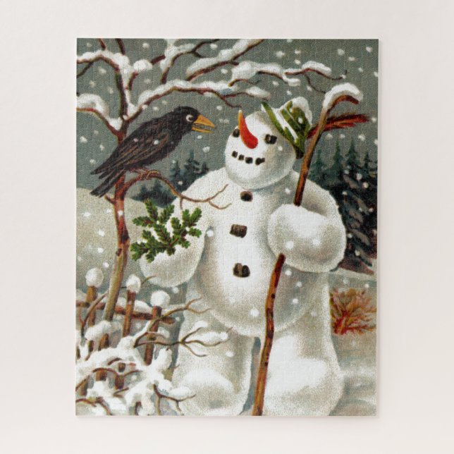 Mr. Snowman and Mr. Crow Puzzle (Vertical)