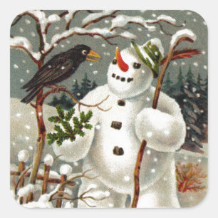 Mr. Snowman and Mr. Crow Stickers