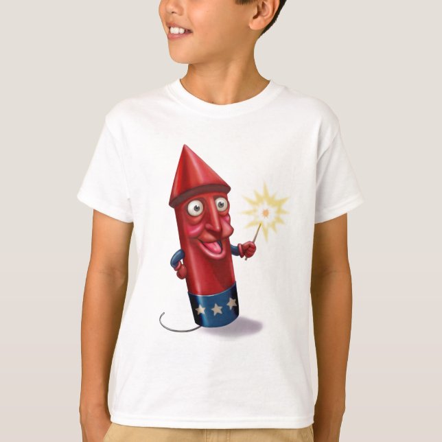 Mr. Sparkle Firecracker Toon T-Shirt (Front)