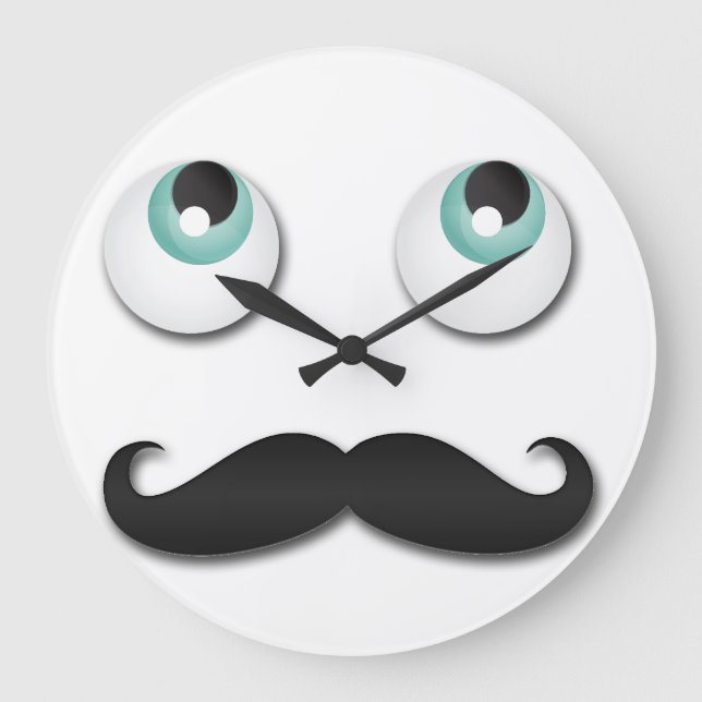 Mr stache large clock (Front)