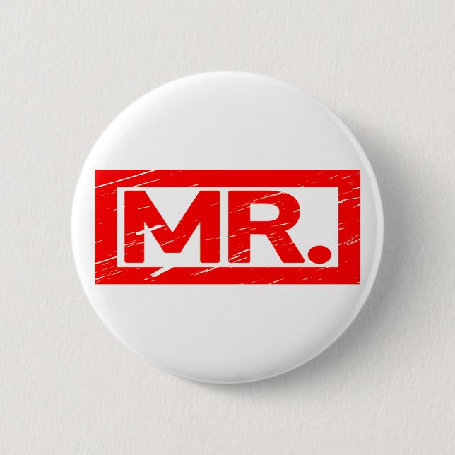 Mr. Stamp 6 Cm Round Badge (Front)