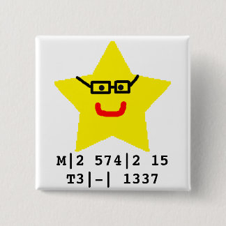 Mr Star is leet. 15 Cm Square Badge