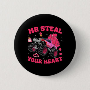 Mr Steal Heart Monster Truck Loving Romantic Valen 6 Cm Round Badge