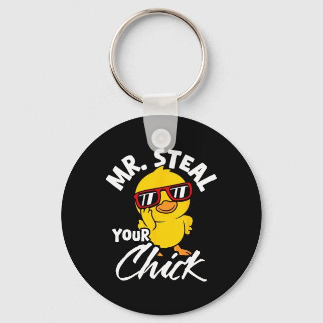 Mr. Steal Your Chick Easter Humour  Key Ring (Front)