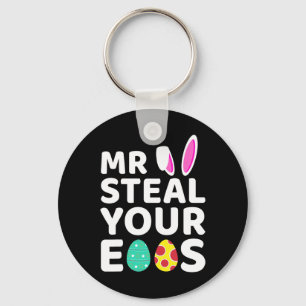 Mr Steal Your Eggs Fun Easter Bunny Easter Day Egg Key Ring
