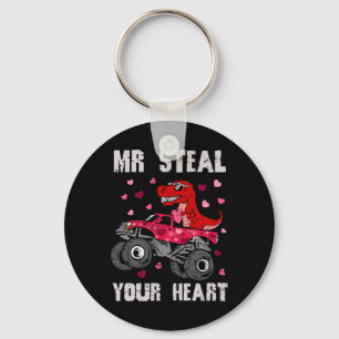 Mr Steal Your Heart Dinosaur Monster Truck T Rex V Key Ring