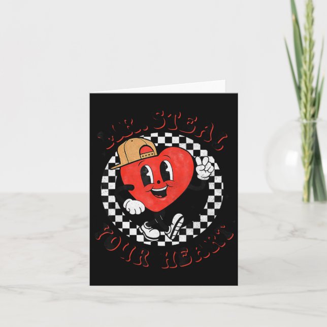 Mr Steal Your Heart For Boys Toddlers Valentine's  Card (Front)