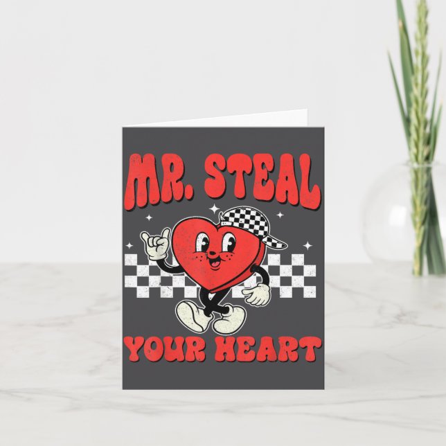 Mr Steal Your Heart For Boys Toddlers Valentine's  Card (Front)