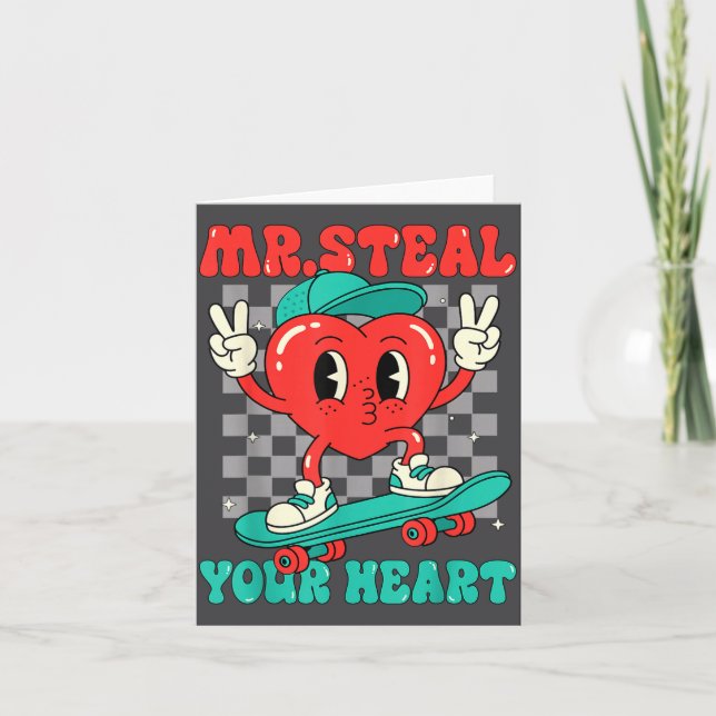Mr Steal Your Heart For Boys Toddlers Valentine's  Card (Front)