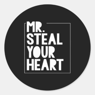 Mr Steal Your Heart For Boys Toddlers Valentines _ Classic Round Sticker