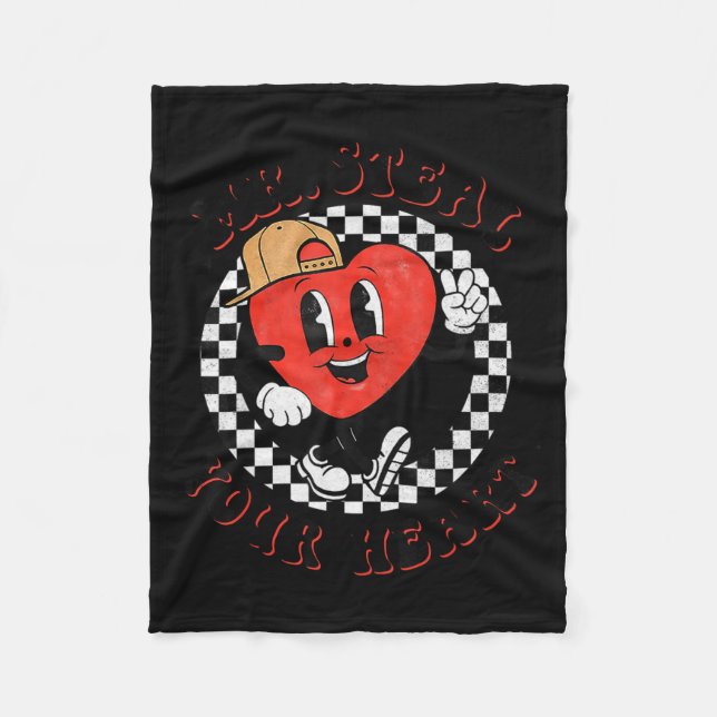 Mr Steal Your Heart For Boys Toddlers Valentine's  Fleece Blanket (Front)