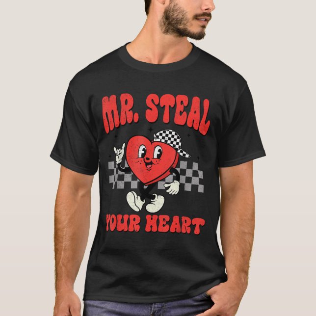 Mr Steal Your Heart For Boys Toddlers Valentine's  T-Shirt (Front)
