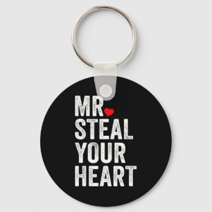 Mr. Steal Your Heart Funny Valentines Day Men’s  Key Ring