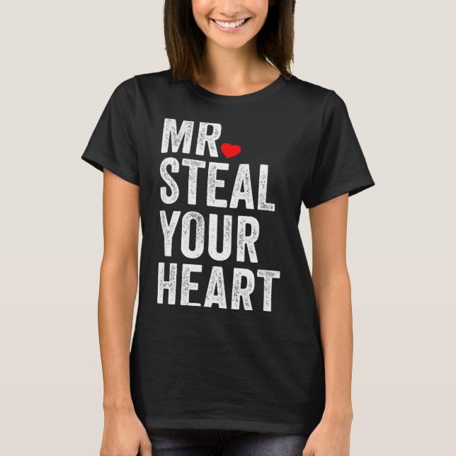 Mr. Steal Your Heart Funny Valentines Day Men’s  T-Shirt (Front)