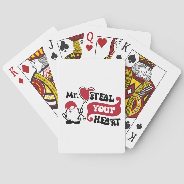 Mr. Steal Your Heart - Valentine Playing Cards (Back)