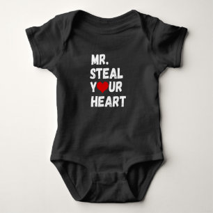 Mr Steal Your Heart Valentine's Day Baby Bodysuit