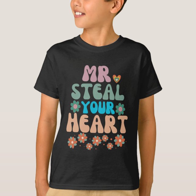 Mr Steal Your Heart Valentines Day for kids 2024 T-Shirt (Front)