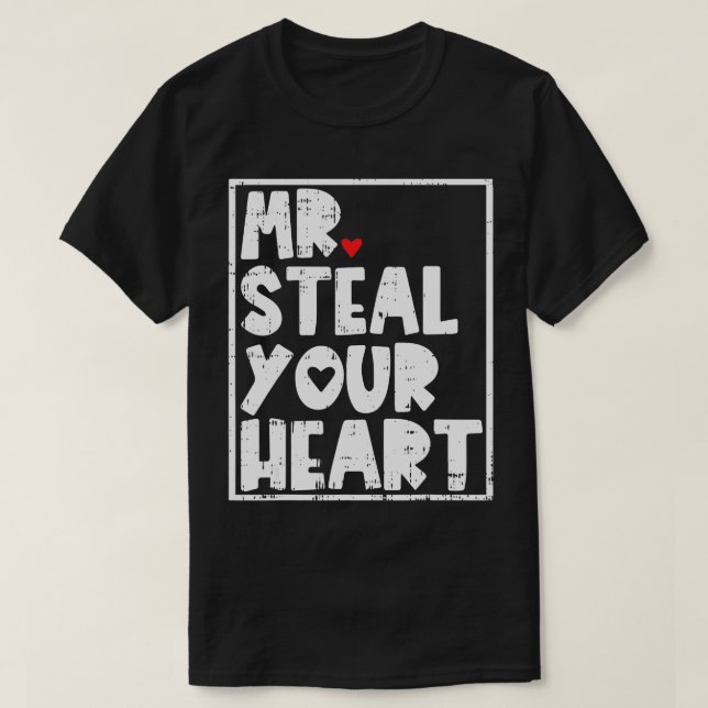 Mr Steal Your Heart Valentines Day Funny VDay Boys T-Shirt (Design Front)