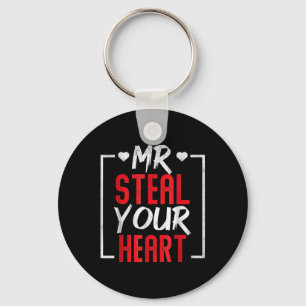 Mr. Steal Your Heart Valentines Day Mens Boys Key Ring