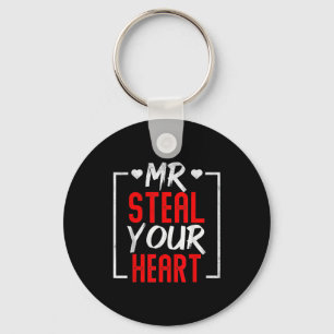 Mr. Steal Your Heart Valentines Day Mens Boys Key Ring
