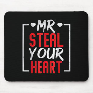 Mr. Steal Your Heart Valentines Day Mens Boys Mouse Mat