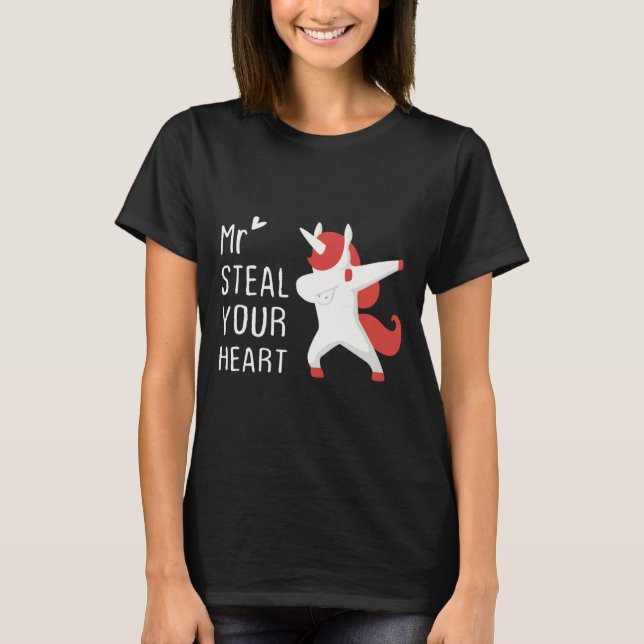 Mr Steal Your Heart Valentines Day V Day Boys Unic T-Shirt (Front)