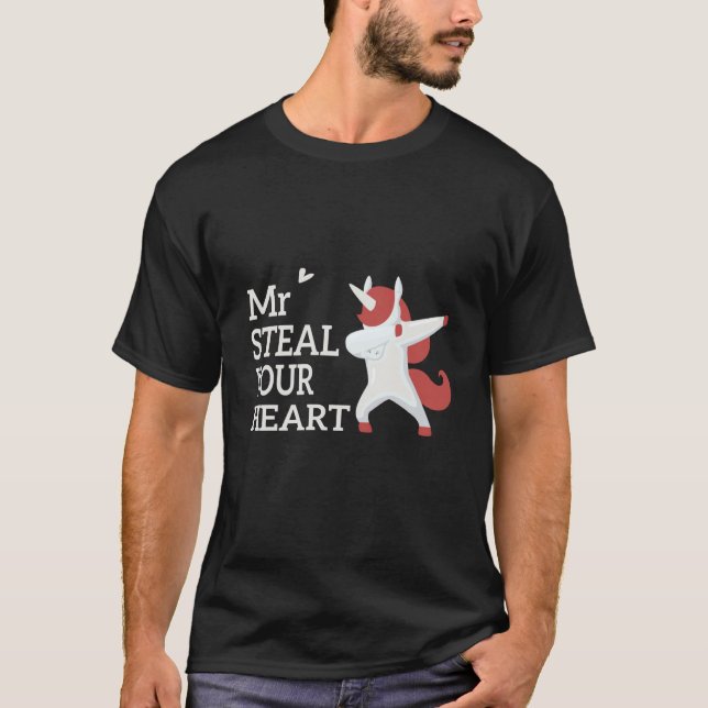 Mr Steal Your Heart Valentines Day V Day Boys unic T-Shirt (Front)