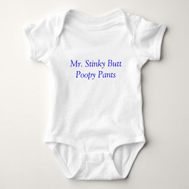 Mr Stinky butt poopy pants Baby Bodysuit (Front)