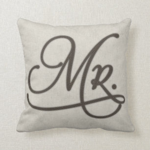 Mr Textured Throw Pillow