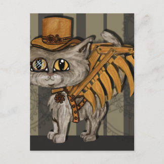 Mr. Tipps Steampunk Cat Fairy Postcard