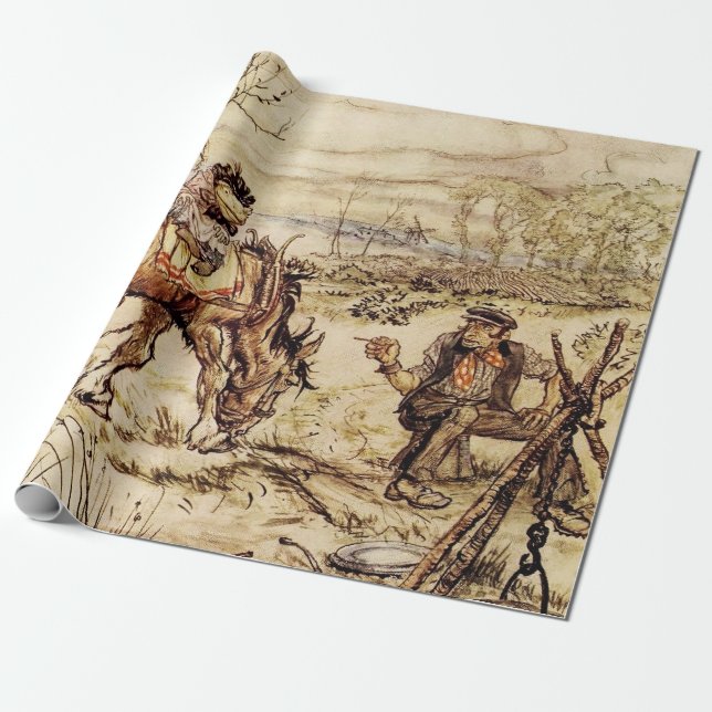 Mr Toad and the Gypsy by Arthur Rackham Wrapping Paper (Unrolled)